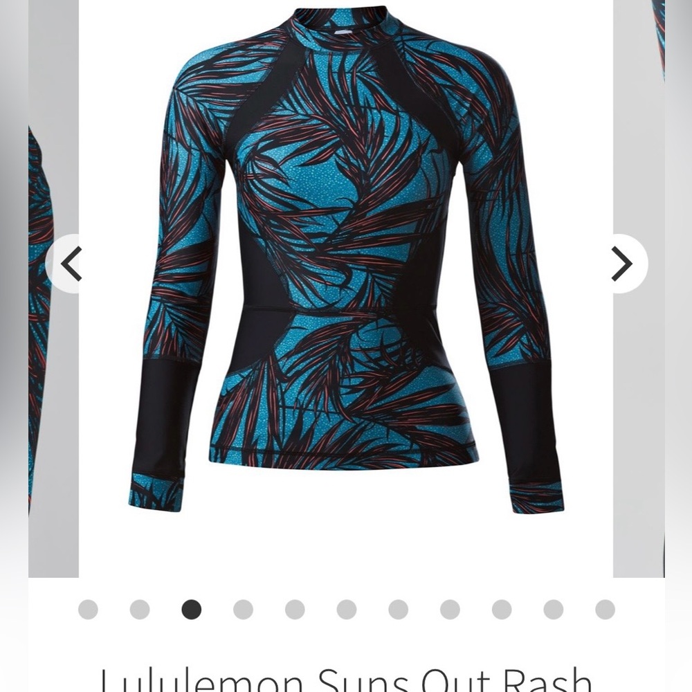 Lululemon rash guard Suns Out set Palm Lace Tofino Teal - Picture 3 of 3